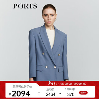 Ports autumn and winter new women's solid color simple commuting blazer lm9j031nww038 gray heron m (6)