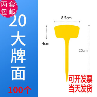 Aeoj various specifications multi-color plastic large ground sign gardening label gardening sign 100 count 20cm surface ground sign yellow