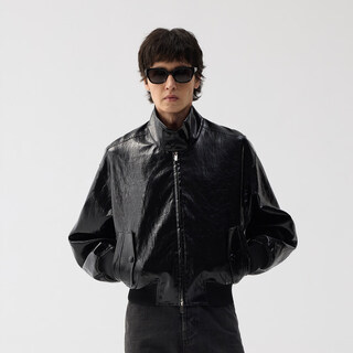 Terraincognita 26ss pleated mirror metal fiber ma1 high collar jacket simple daily commuting black s