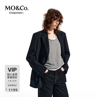 Mo&co. c+ series spring suit with sheep wool intellectual college style shoulder pads mbe1bla023 navy blue s 160