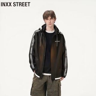 Inxx (inxx) inxx street american trendy brand loose hooded jacket men's spring and autumn new contrast color versatile casual jacket black m