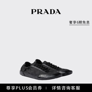 Prada/prada gift women's re-nylon and sheep leather sneakers black 35