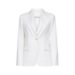 Max mara women's jacket warm and crisp white workplace commuter jacket simple white one size |42