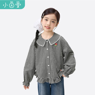 Xiaoyinman girls lace plaid shirt flower chapter 26 spring new style casual top for middle and large children girls