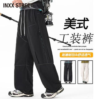 Inxx (inxx) inxx street outdoor american casual men's paratrooper versatile pants trousers straight casual pants overalls obsidian black m recommended 90-110jin jin equals 0.5 kg