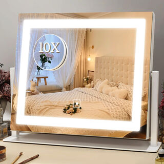 Desktop 60 degree rotating ins style internet celebrity makeup mirror led vanity mirror desktop desktop makeup mirror portable color 40 points 5*0 points 5*20