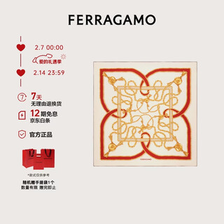 Ferragamo women's red mulberry silk square scarf 0779450 gift for girlfriend