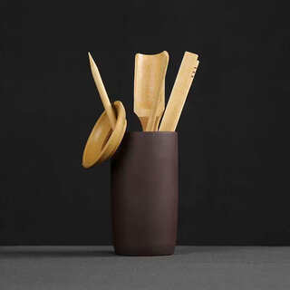 Gelu pangdong lai's same style tea cup clip, tea ceremony six gentlemen wooden set tea set cleaning tea table tea art spare parts tools purple sand cup jar six gentlemen (promotional model)