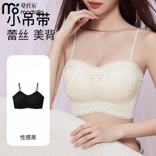 Modal beautiful back bra for women with small breasts gathered sexy lace spaghetti straps tube top 2026 new sling bra one piece 1 piece beautiful back gathered small sling sexy black one size fits all f 80-120jin jin is equal to 0.5 kg