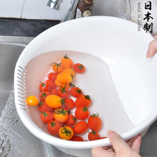 Sungsa japan imported double-layer plastic sink large vegetable basket fruit basket kitchen hollow draining dish storage basket white basin