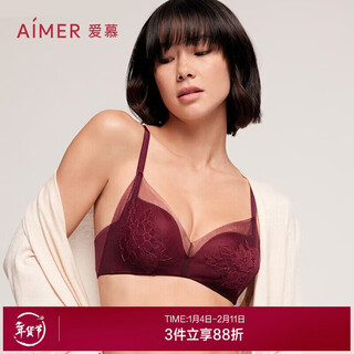 Admiration red zodiac year new year red bra without rims mesh embroidery small chest push-up bra am176521