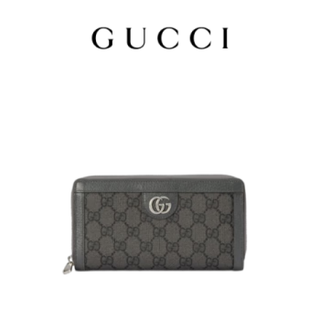 Gucci (gucci) men's ophidia series full zip wallet gray and black one size valentine's day gift
