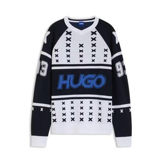 Boss men's sweatshirt warm and comfortable cotton blend knitted casual daily sweater sports white one size |