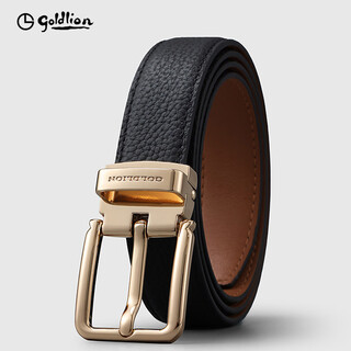 Goldlion leather goods first layer cowhide pin buckle belt women's fashion casual belt golden brown belt body-99 95cm