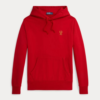 Ralph lauren ralph lauren men's pullover sweatshirt 26 year of the horse limited large pocket horseshoe pattern ring commuting casual fleece hoodie zodiac year new year red s