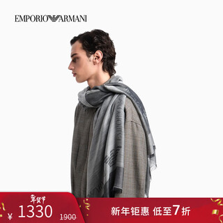 Emporio armani/armani official flagship new year's valentine's day gift new men's sheep wool blended scarf winter u6274-vetiver green one size