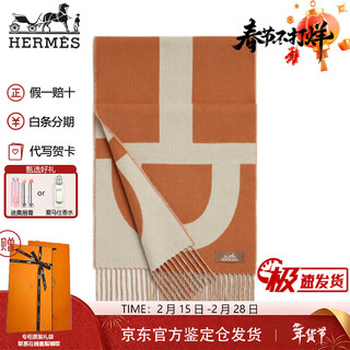 Hermes new casaque grand mors cashmere scarf autumn and winter gift new year gift brown/beige h259116s-01 30*140 cm