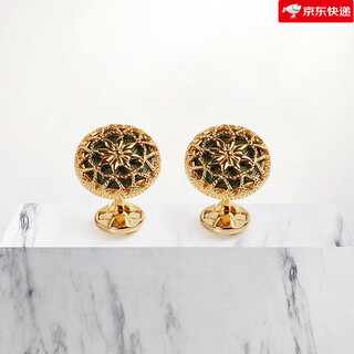 Mustkoo vintage gold-plated enamel cufflinks with hand-engraved customization gold-plated enamel gift box