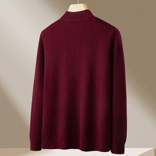 Kangaroo (daishu) 100% sheep wool autumn semi-worsted wool sweater stand collar zipper thickened full wool cardigan for men