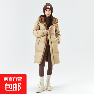 2025 winter new women's down jacket long 90 goose down jacket comfortable simple fashion versatile warm jacket khaki m
