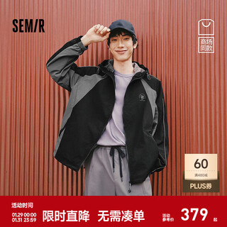 Semir shopping mall same style | jacket men's spring sports style lightweight casual wear 2026 new outdoor slightly contrasting color jacket black tone 00399 s