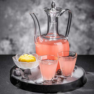 Yusenyi high-looking cocktail glass combination set sake wine set wine glass fruit wine cup flask wine glass curved water bottle
