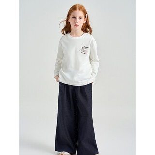 Montagut boys and girls 7a antibacterial and environmentally friendly long-sleeved t-shirt 2026 spring new round neck loose embroidered bottoming shirt top