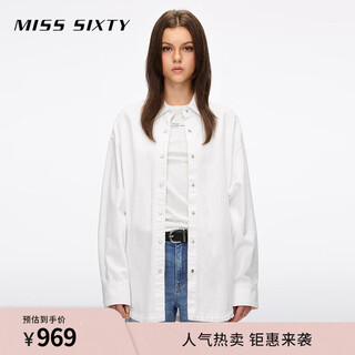 Miss sixty2026, новая весенняя женская джинсовая рубашка с длинными рукавами из хлопка и льна, простой белый карман, повседневная белая рубашка xs