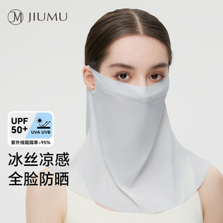 Jiumu ice silk sunscreen mask for women, summer anti-uv sunshade veil, driving neck gaiter, breathable full face mask