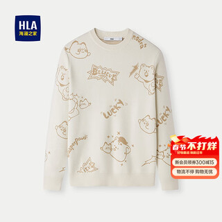 Heilan long-sleeved sweater men's fashion jacquard warm pullover long-sleeved sweater for men winter oatmeal pattern d3 m 170/88a recommended 125~136jin jin equals 0.5 kg