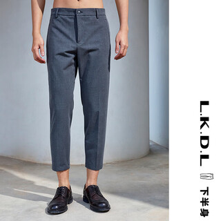 Lkdl lower body summer new men's anti-wrinkle no-iron fit versatile straight business casual pants medium gray 32