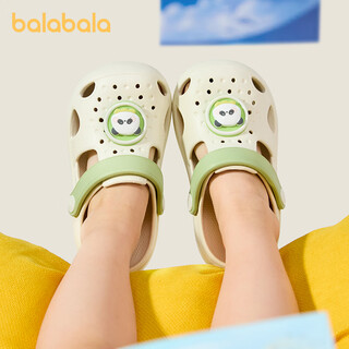 Balabala's new children's sandals, summer baby external hole-in-the-wall shoes, soft-soled lightweight wear-resistant toddler shoes for boys and girls, panda off-white 21, inner length 14cm, suitable for feet 13.5-14cm long