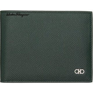 Ferragamo luxury men's green gancini wallet moss green one size