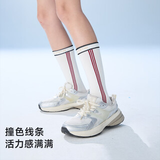 Onmygame children's breathable sports socks boys and girls basketball stockings deodorant socks plain white one size