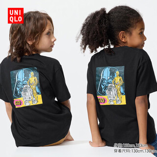 Uniqlo children's clothing boys and girls ut magic for all printed t-shirt/short-sleeved t-shirt 484216 09 black 160