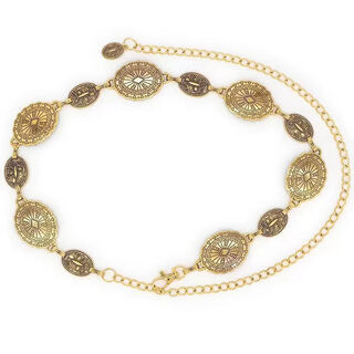 Metal chain-like waist chain for women, skirt waist, suit belt, decorative girdle, versatile sweater belt, trendy gold 130