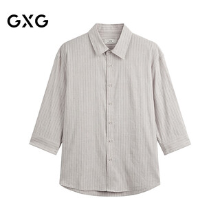 Gxg men's lapel three-quarter sleeve shirt 2026 summer new product g26a032018 khaki m