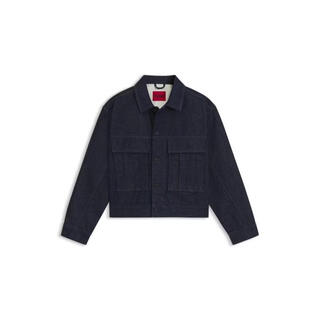 Boss men's jacket warm windproof denim dark blue spring and autumn daily jacket casual dark blue one size | xxlarge