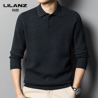 Lilanz 100% pure wool sweater winter thickened warm knitted sweater daddy loose casual solid color long-sleeved t dark gray 98631 thickened 3xl (56) recommended weight 175-190jin jin equals 0.5 kg