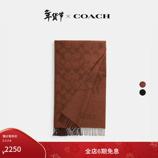Coach gift new unisex coach clot reversible carriage pattern large size warm scarf brown
