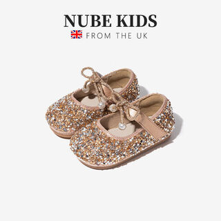Nubekids british nk girls' rhinestone shoes 2026 autumn new baby girl dance performance shoes children's princess shoes toddler shoes smoked rose gold 24 inner length 15cm suitable for feet around 14.5cm long