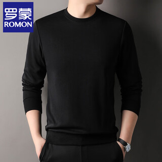 Romon long-sleeved t-shirt with mulberry silk men's round neck sweatshirt 2026 spring and autumn new versatile base shirt