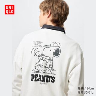 Uniqlo men's and women's ut peanuts sweatshirt/long-sleeved sweatshirt 482743 01 milky white s