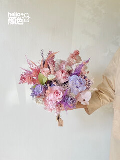 Wisteria rose eternal bouquet emperor flower austin eternal rose real flower dried flower high-end home flower arrangement gift small bouquet fan-shaped single side 30cm wide all immortal flowers