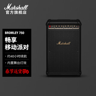 Marshall bromley 750 party speaker high volume movable trolley outdoor waterproof speaker mobile party speaker black gold