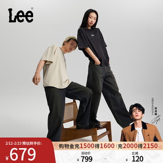 Lee zhang linghe endorses 26 spring and summer new loose straight jeans retro gray blue for men and women retro gray blue 2xl