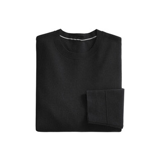 Guski brand cardigan men's machine washable sweater 2026 new spring and autumn solid color round neck knitted pullover bottoming shirt black gift box s 165 reference weight 100-120jin jin is equal to 0.5 kg