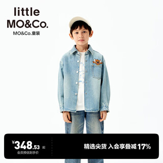 Little mo&co. tom and jerry joint series little moco children's clothing 25 autumn clothing children's cool and antibacterial denim shirt denim blue 140 140/68