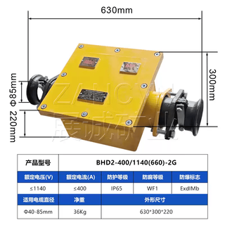 Bhd2-4001140660-4g mining low-voltage explosion-proof cable junction box four-way 400a1140v bhd2-4001140660-2g two-way