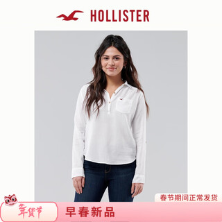 Hollister little seagull pattern american classic three-button simple versatile shirt for women 340-6043 white s (165/84a)